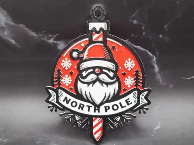 Ornement de Noël Père Noël au Pôle Nord