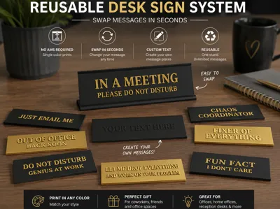 Interchangeable Desk Sign - Customizable