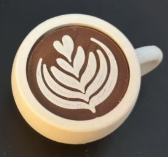 Miniatura 1 do modelo 3D 可爱拉花杯解压器钥匙扣