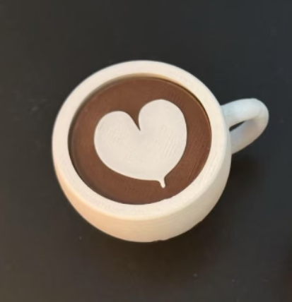 Miniatura 2 do modelo 3D 可爱拉花杯解压器钥匙扣