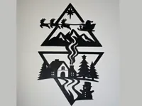 Tableau mural village d'hiver — photo 2