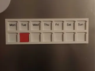 Weekly Pet feeding tracker fridge magnet