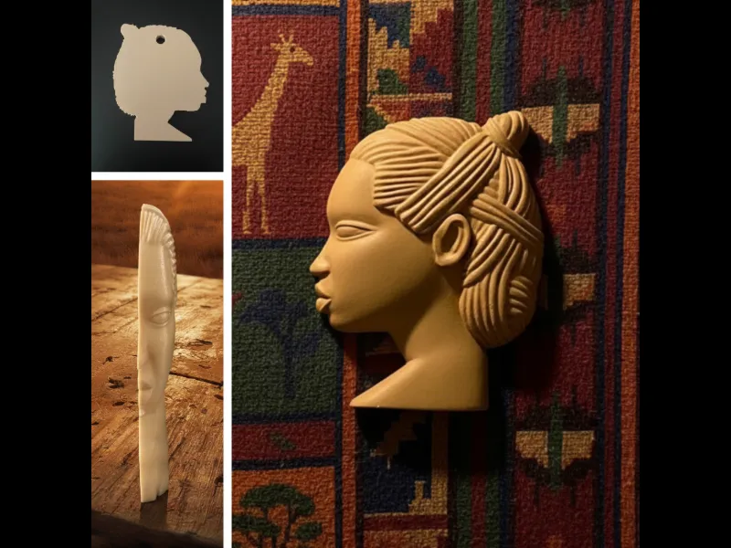 African Woman - Wall Art Relief