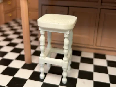 Miniature 1:12 Scale Counter Height Bar Stool