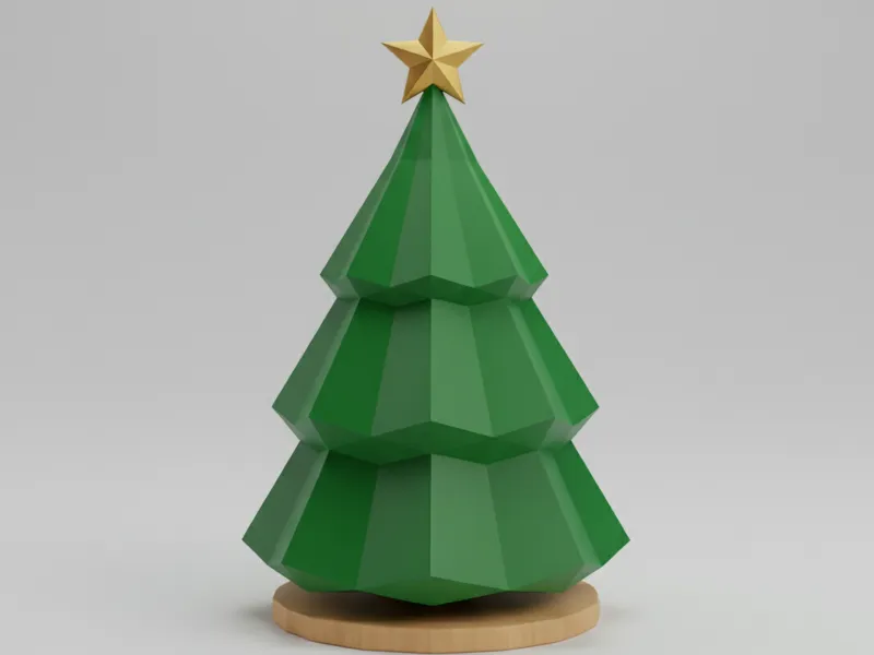 Low-Poly Christmas Tree Decoration