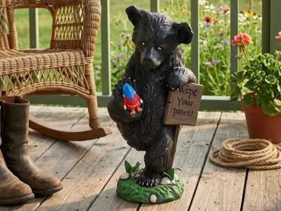 Bear Stepping on Gnome SPLAT SQUISHED, DEAD!