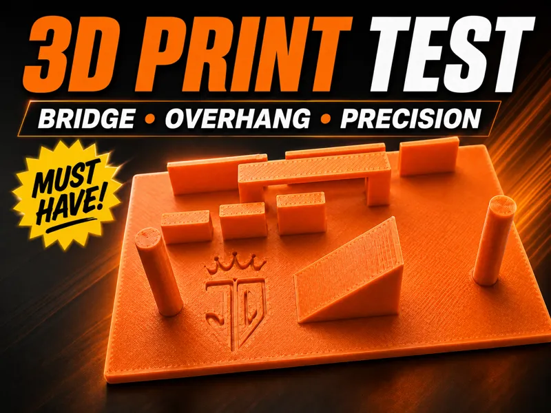 3D Print Test Plate - Bridge & Overhang