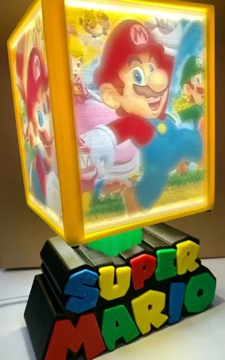 Super Mario Bros color lithophane lamp / Lampara litofanía color Super Mario Bros