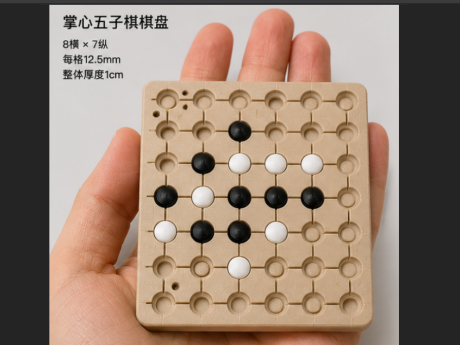 Miniatura 1 do modelo 3D 掌心一体五子棋（分色打印拼接）