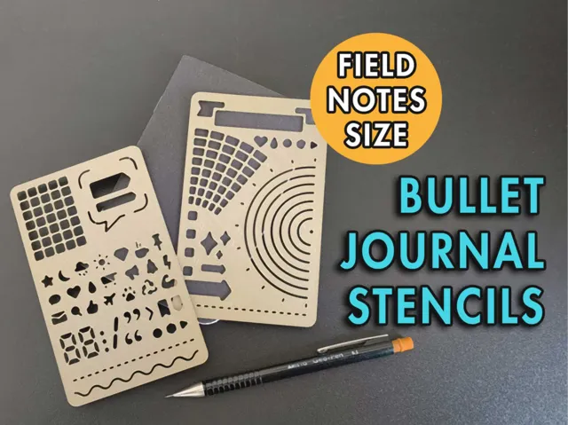 Field Note Size Bullet Journal Stencils - Set of 3