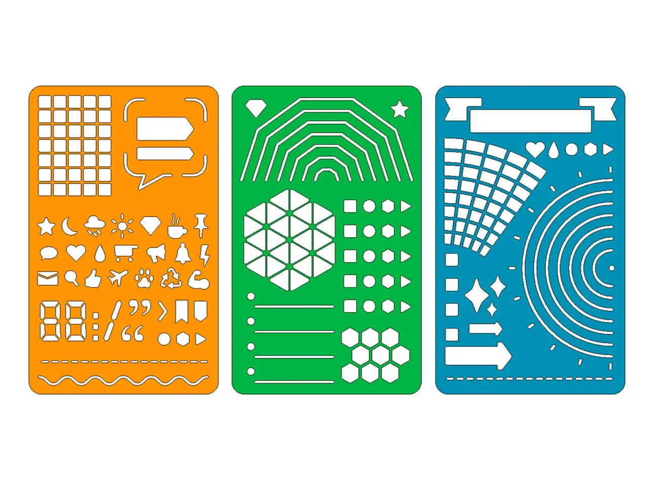 Field Note Size Bullet Journal Stencils - Set of 3 view 2