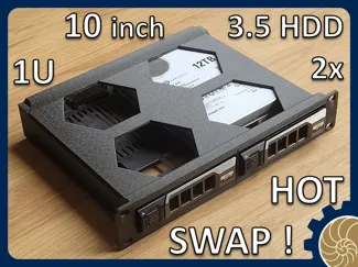 10 inch Rack 1U : 2 x 3.5 inch HDD - HOT SWAP !