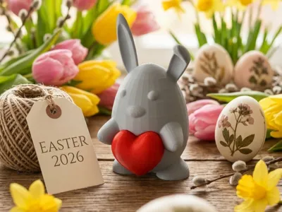 Easter Bunny with Heart – Cute Desk Decor