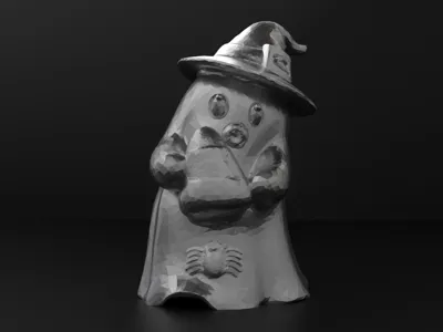 Cute Ghost & Witch Hat - Halloween/Fall Ornament