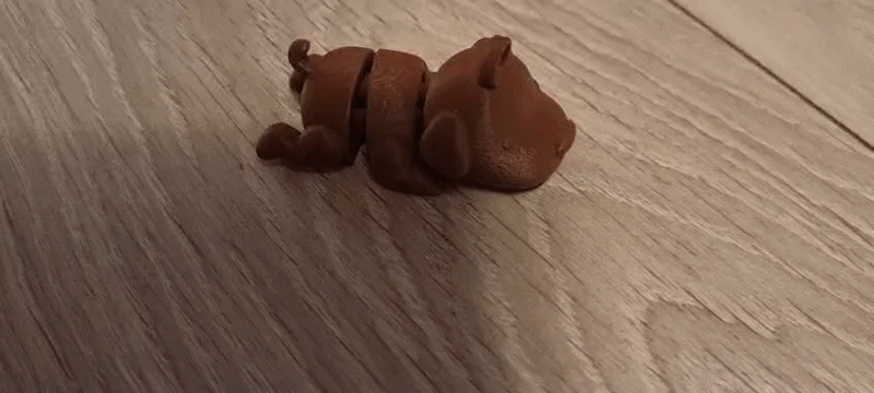 Felxi fidget toy dog prin in place keychain