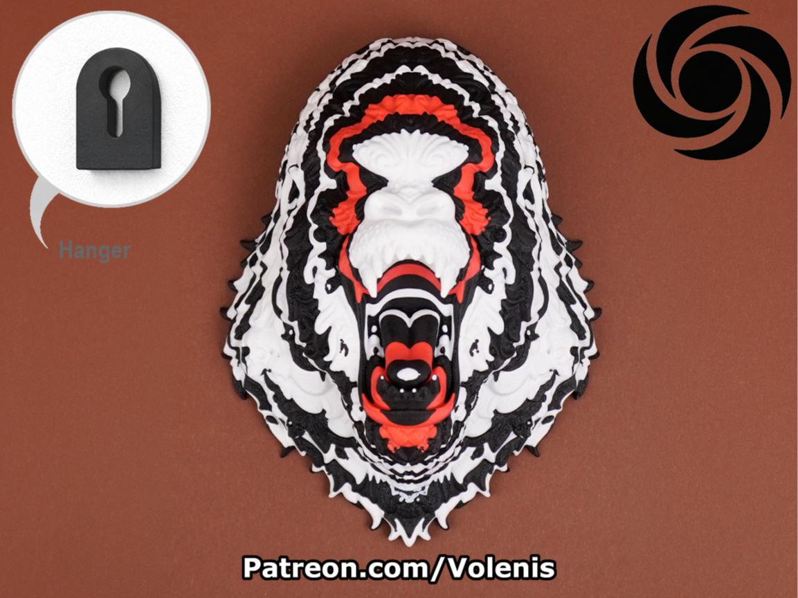 Colorstacked Gorilla Face Decor