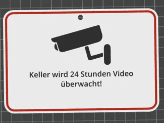 Schild Keller Video überwachung