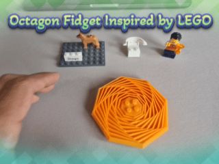 Octagon Fidget with 2x2 Brick 