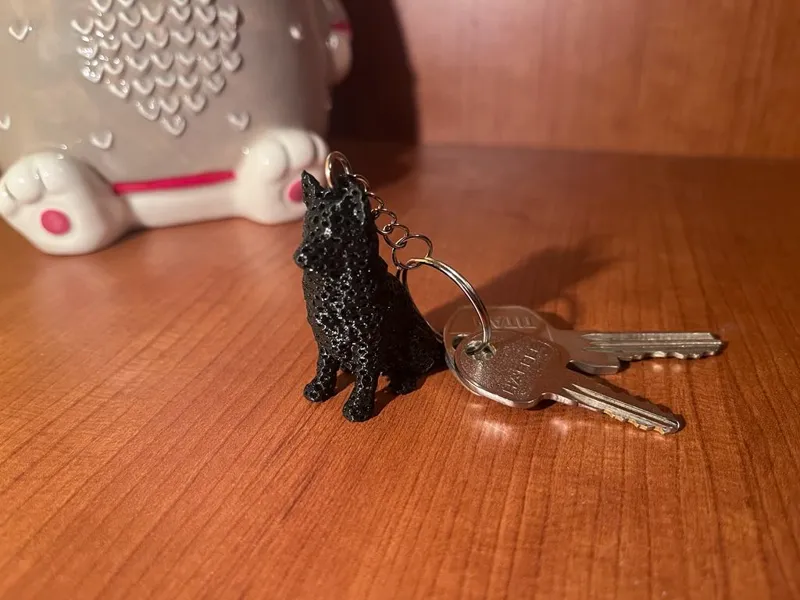 Cute dog voronoi - Keychain