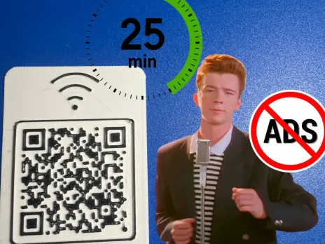 Never Gonna Give You WiFi – Rick Roll WiFi QR Sign