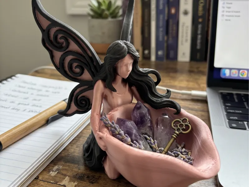 Fairy Crystal Bowl & Jewelry Holder Figurine
