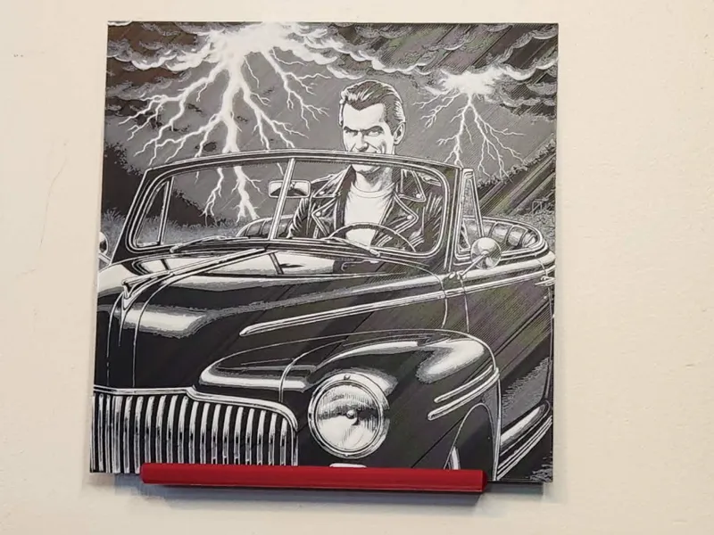 Hueforge - Man Driving in Lightning Storm