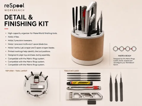 Accesorio para filamento: ReSpool - Detail & Finishing Kit — referencia de MakerWorld