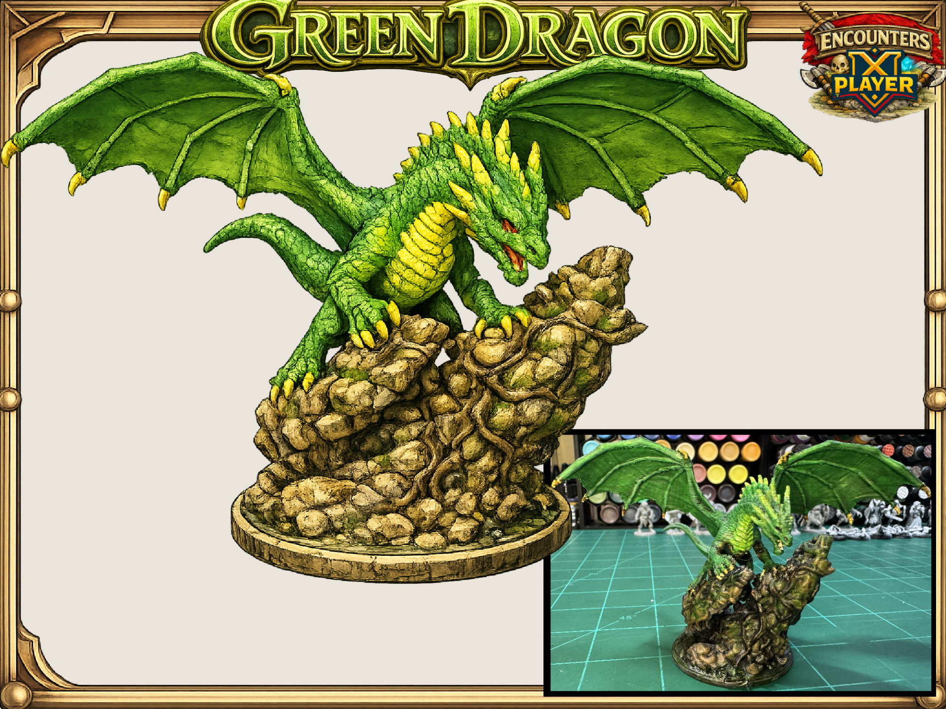 Young Green Dragon: DnD, D&D, Pathfinder, Mini