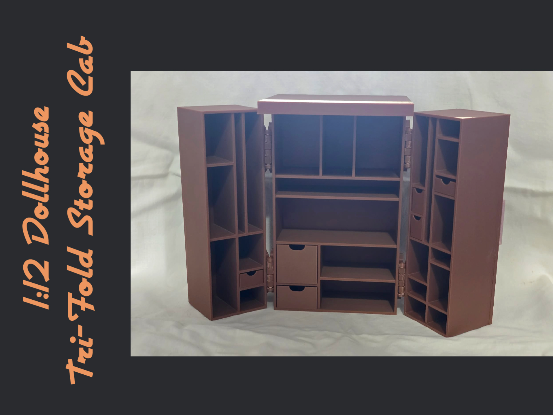 1:12 Dollhouse Tri-Fold Storage Cabinet - 1