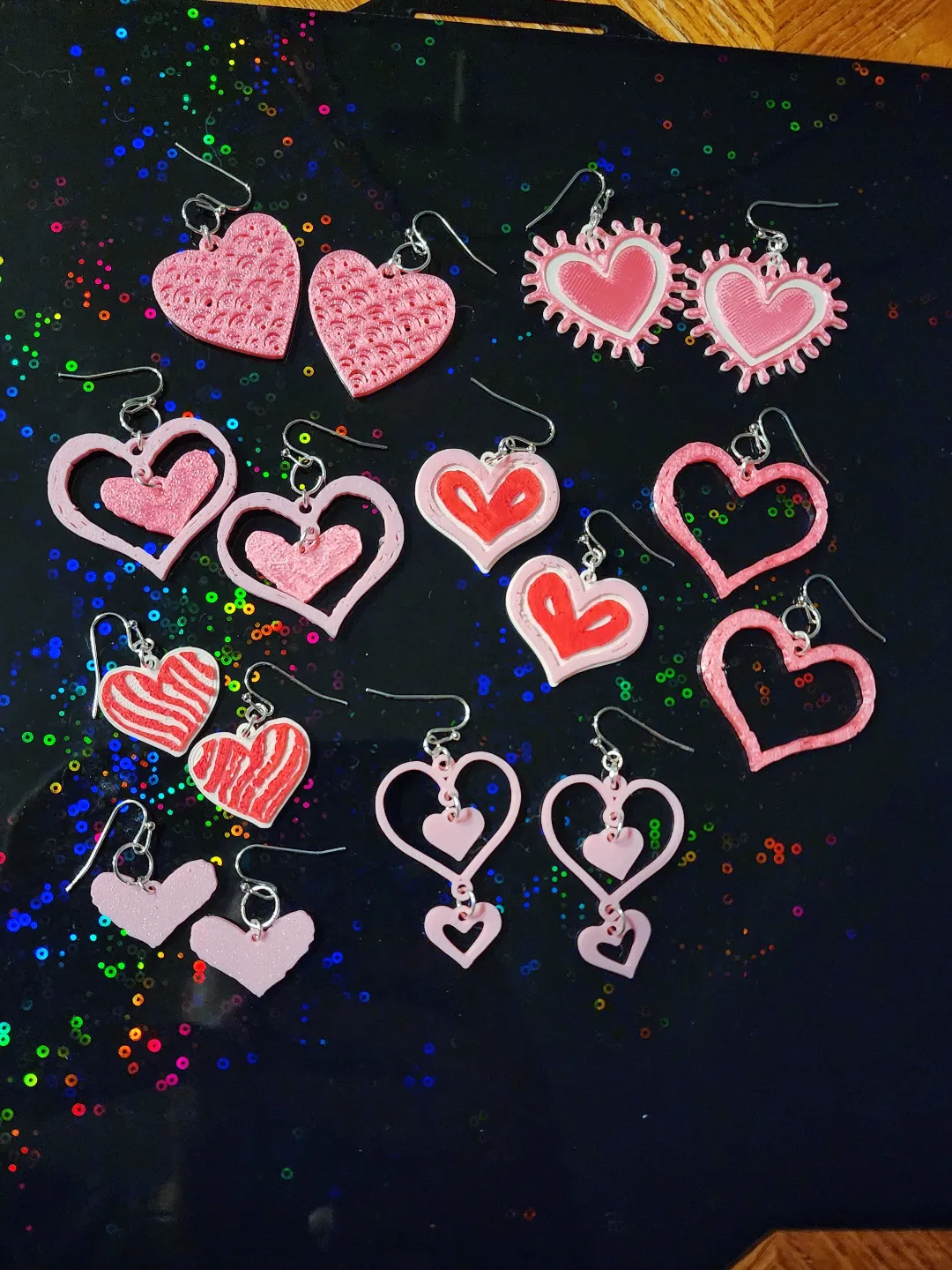 Valentine's Day Heart Earrings Set 2 view 3