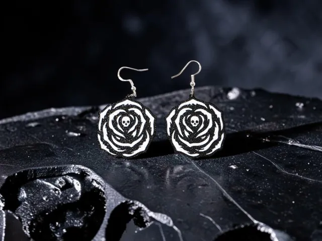 Rose of death earrings