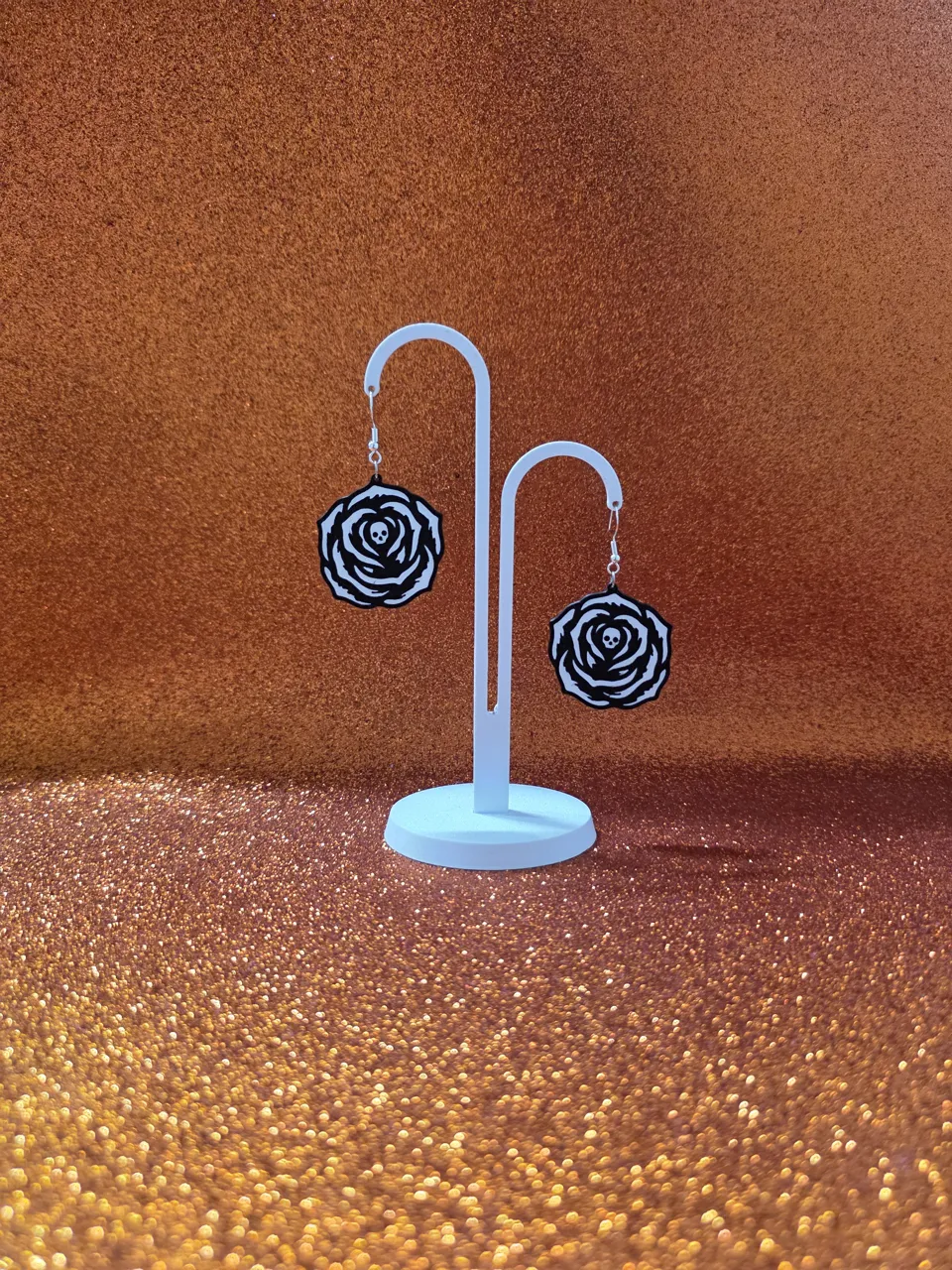 Rose of death earrings view 3
