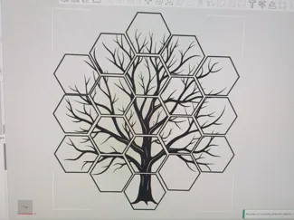 Hexagon Tiles Tree Wall Art