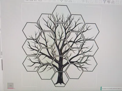 Hexagon Tiles Tree Wall Art