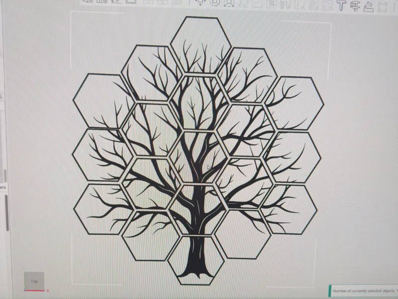 Hexagon Tiles Tree Wall Art