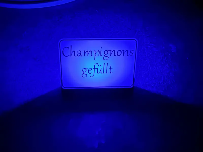Schilderhalter Buffet Party Catering Litophane