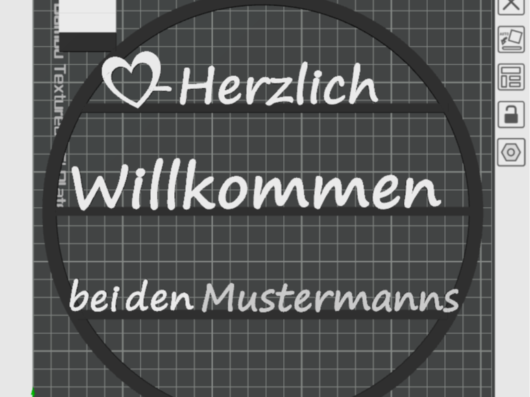 Herzlich Willkommen Schild mit Familienname 