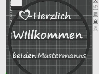 Herzlich Willkommen Schild mit Familienname