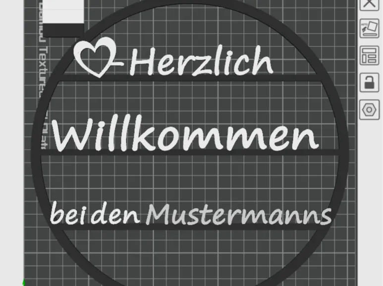 Herzlich Willkommen Schild mit Familienname 