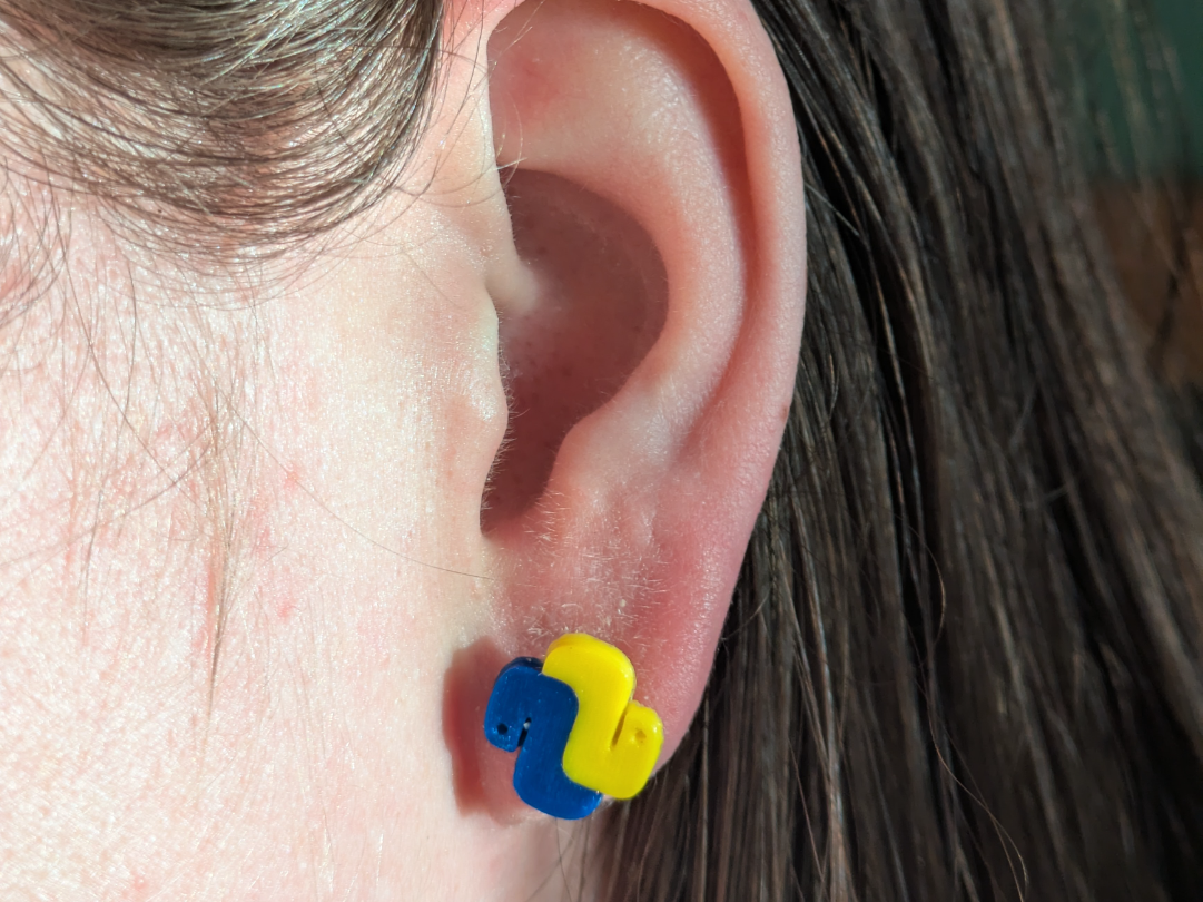 Python logo earrings