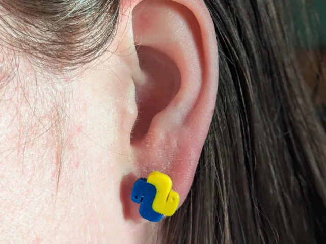 Python logo earrings