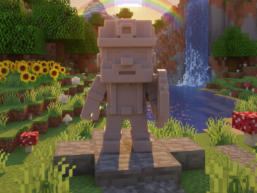 Mineur pixel barbe et pioche - Brickman