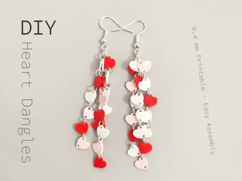 DIY Heart Dangle Earrings