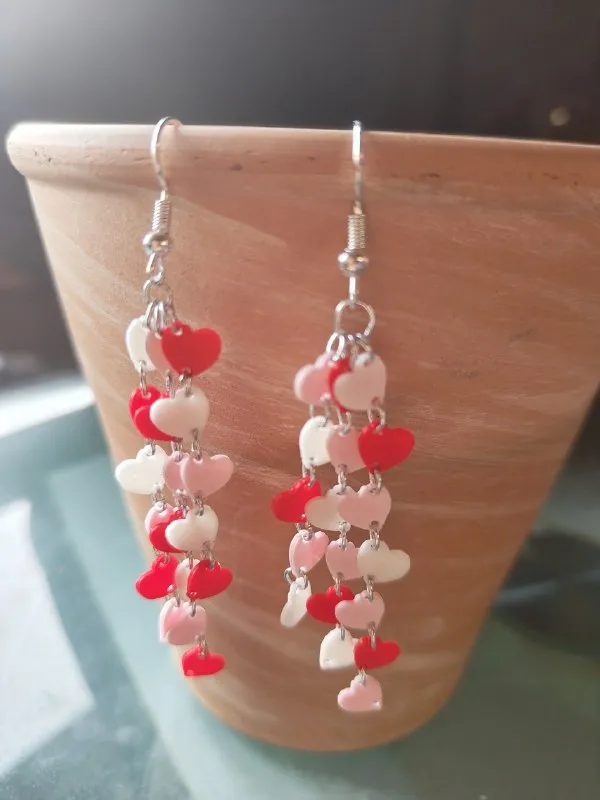 DIY Heart Dangle Earrings view 4