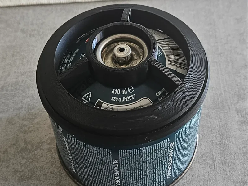 Decathlon Fuel Canister Stacking with adaptor ring