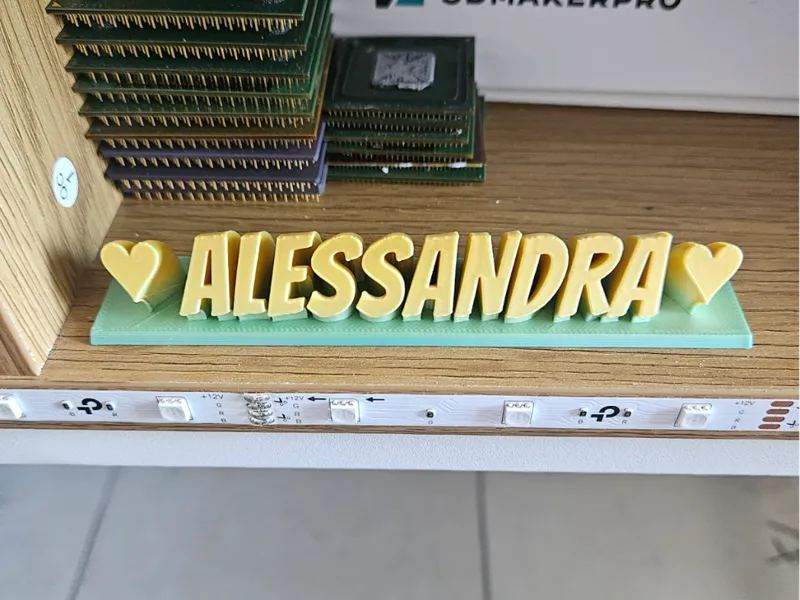 Alessandra sweeping name with base
