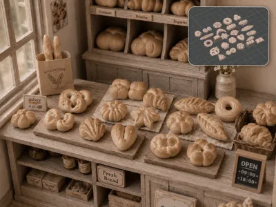 Miniature Dollhouse Bread Set #10
