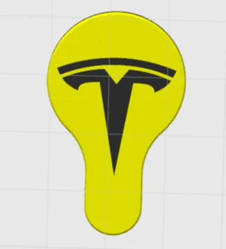Cart token with tesla logo plus key ring cover