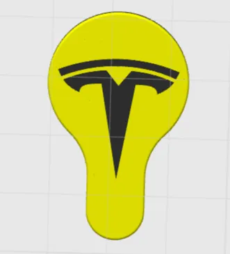 Cart token with tesla logo plus key ring cover