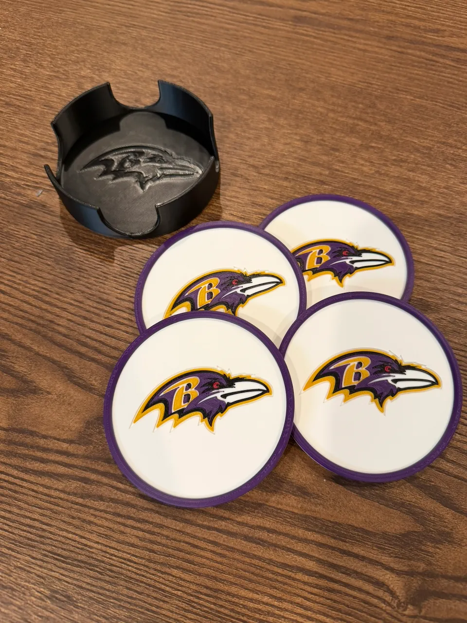 Raven Rim Baltimore Ravens 4 Coaster Set with Matching Caddy - Free 3D Print ...